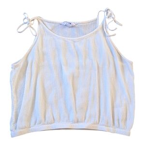 BB Dakota Cream Textured Sleeveless Spaghetti Strap Crop Top S